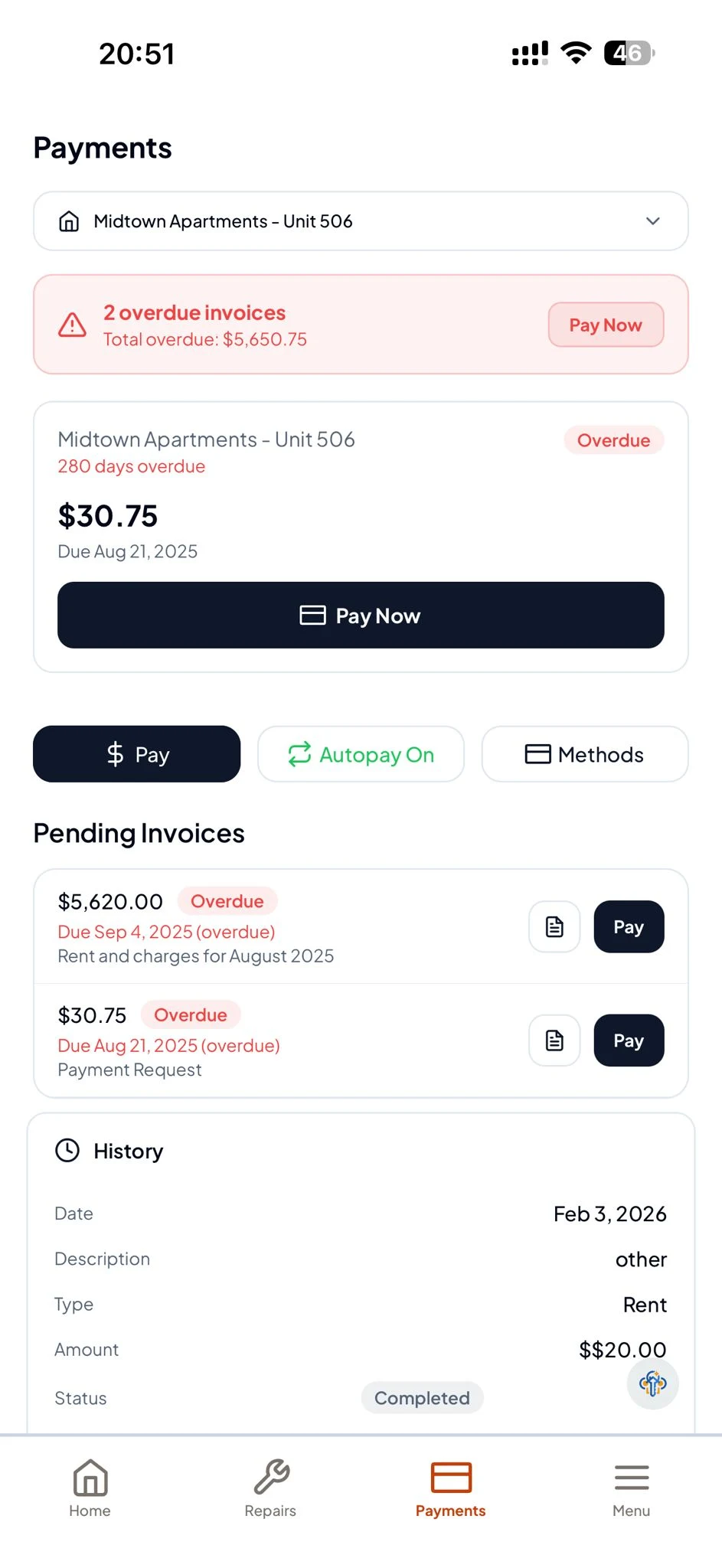 Pay rent in seconds.